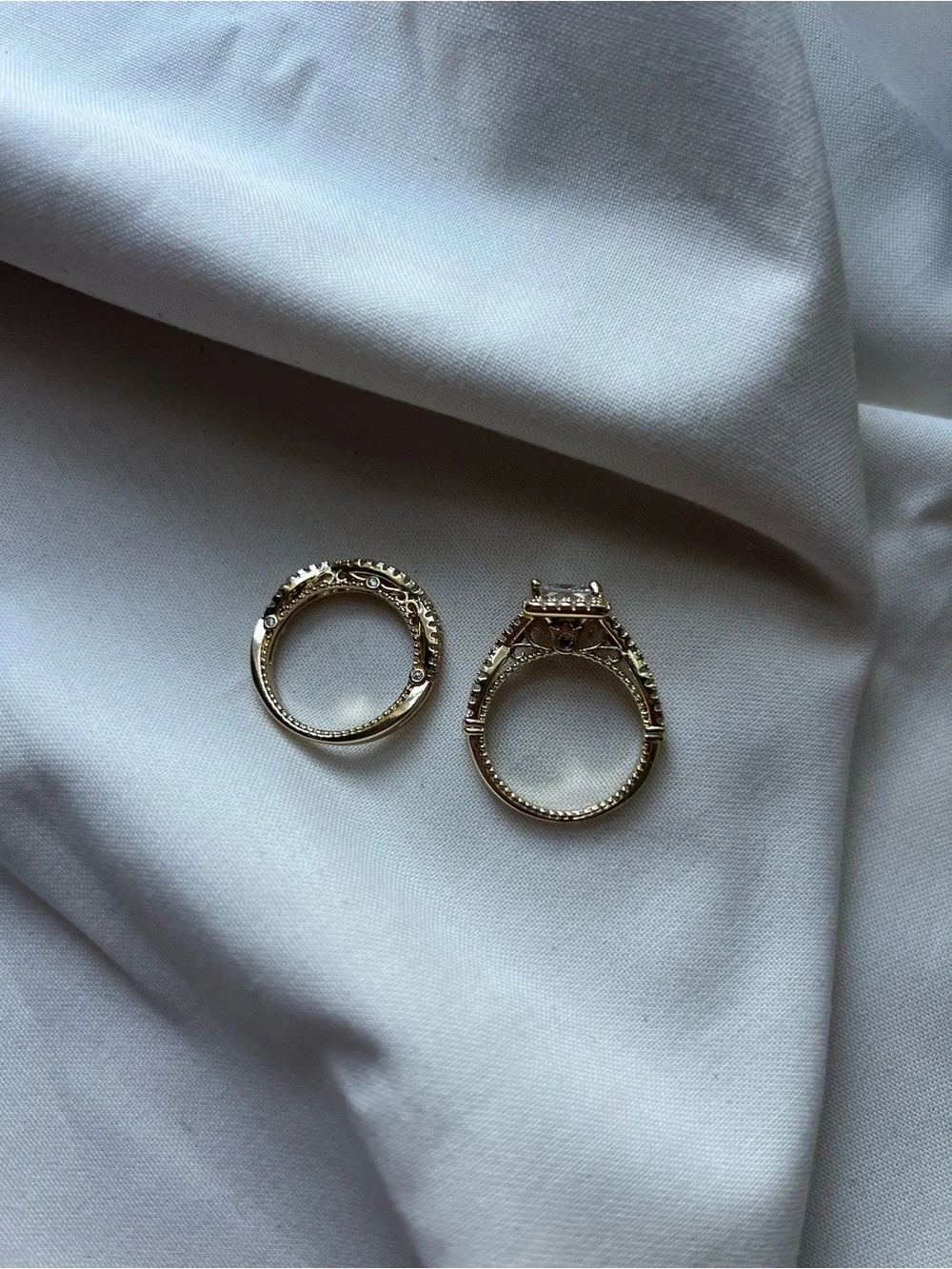 Princess cut diamond ring set